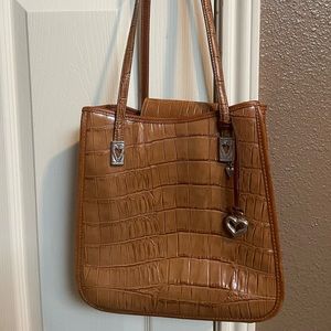 “Brighton” croc shoulder bag